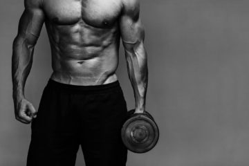 muscular bodybuilder guy close up monochrome