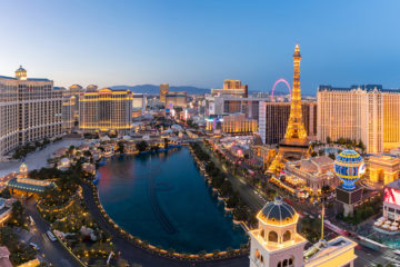aerial Las Vegas at night
